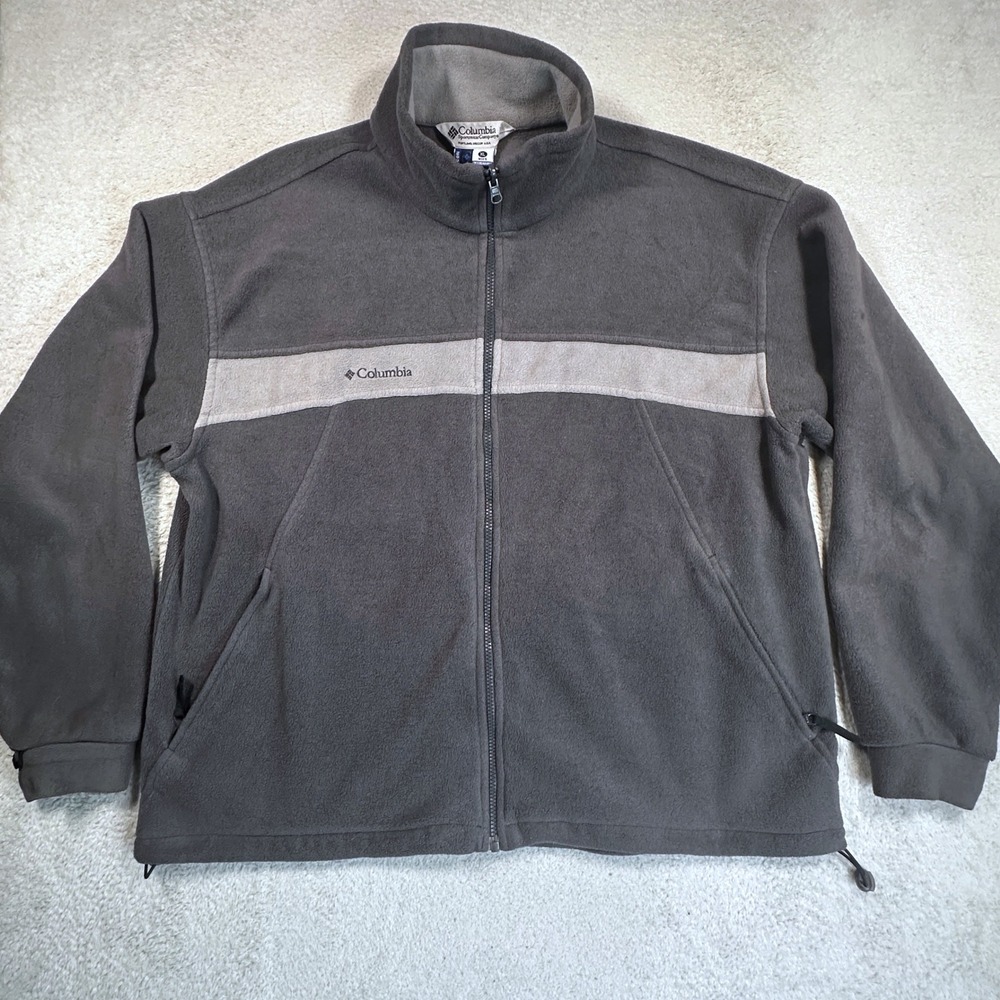 Vintage Y2K Columbia Fleece Jacket Interchange Core Mens XL Gray Full Zip Heavy